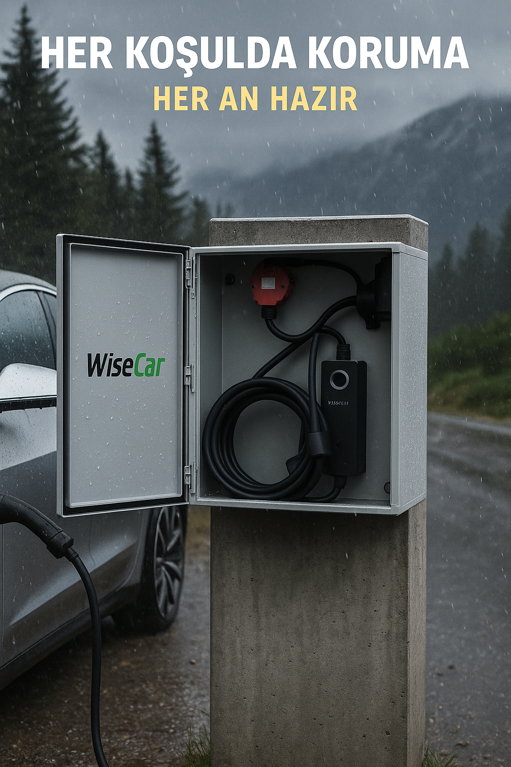 WiseCar IP65 Koruma Panosu – 40x60x20 cm | Elektrikli Araç Şarj Cihazı Dış Mekan Kutusu (BEIK10 Standardı) WiseCar