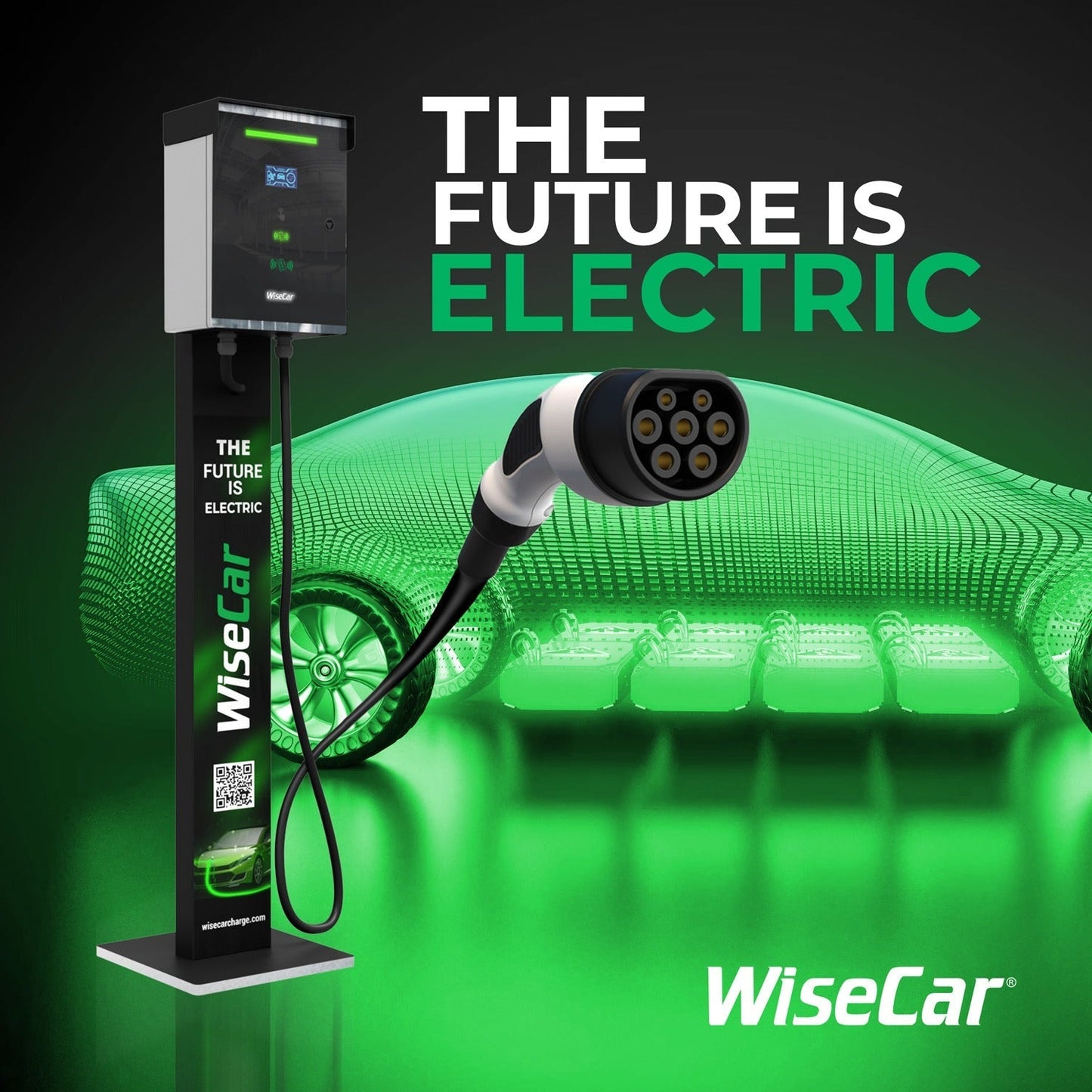 WiseCar WT1 Smart 7.4 KW Duvar Tipi Elektrikli Araç Şarj İstasyonu Kablolu WiseCar