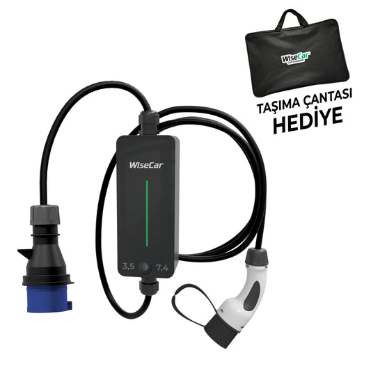 WiseCar WTP1 7.4 KW Taşınabilir Elektrikli Araç Şarj Cihazı WiseCar