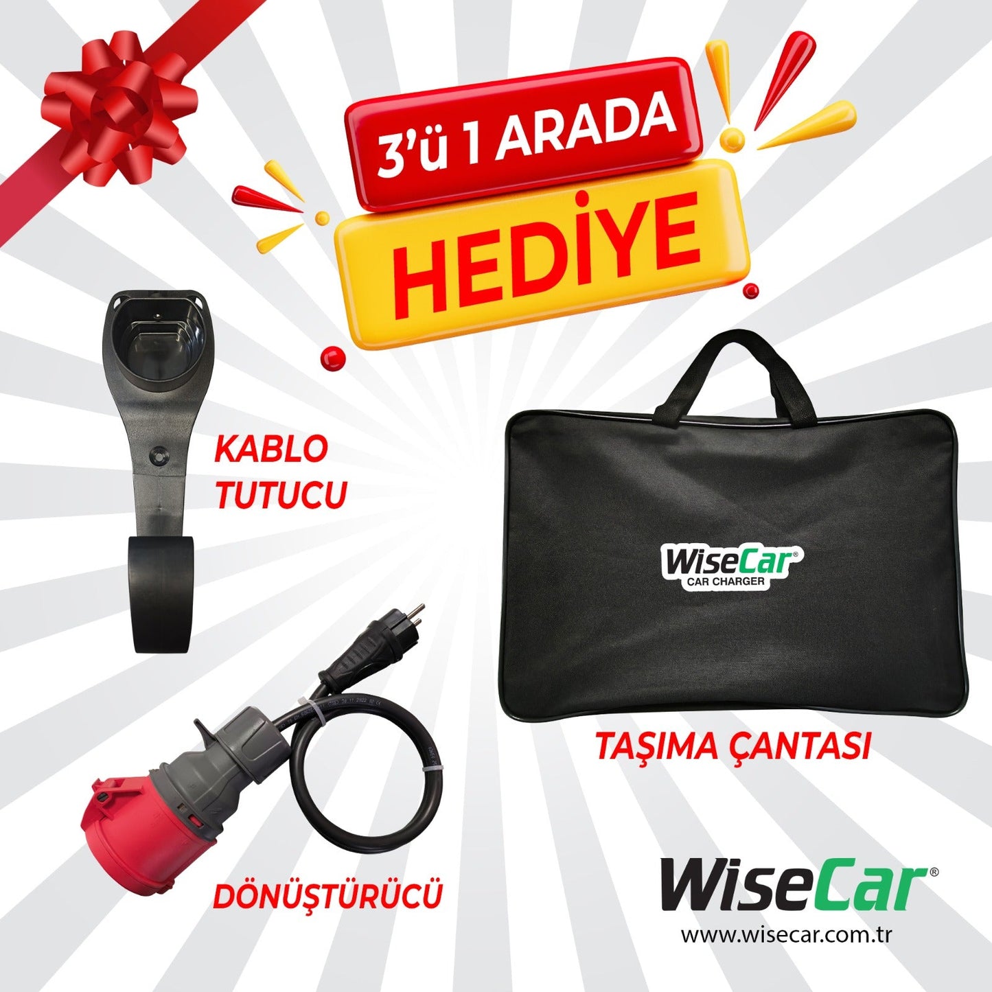 WiseCar WTP3 22 KW Taşınabilir Elektrikli Araç Şarj Cihazı WiseCar