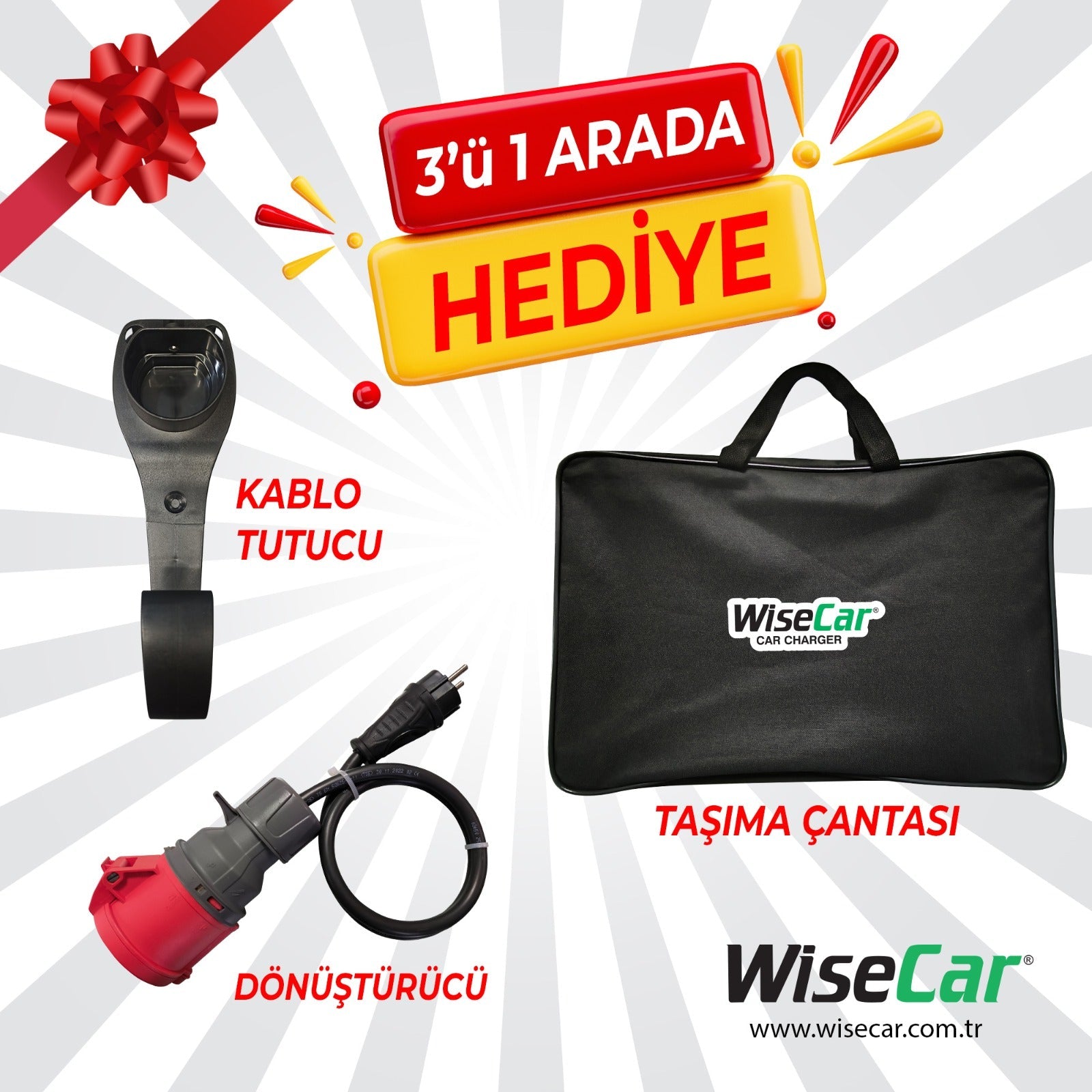 WiseCar WTP3 22 KW Taşınabilir Elektrikli Araç Şarj Cihazı WiseCar