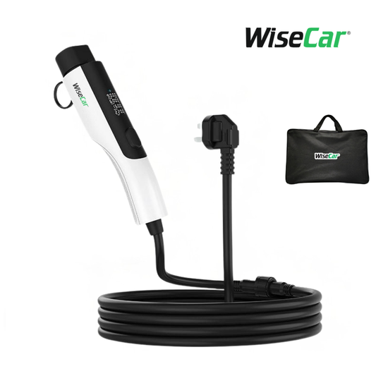 WiseCar WTPe 3.5kW Taşınabilir Elektrikli Araç Şarj Cihazı - 5 Metre Kablo + Taşıma Çantası WiseCar