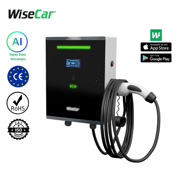 WiseCar WT3 Smart 22 KW Duvar Tipi Elektrikli Araç Şarj Cihazı