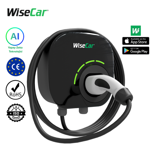 WiseCar WTL – Yapay Zeka Destekli Akıllı Elektrikli Araç Şarj Cihazı | 22 kW | Mobil Uygulama & WiseCar AI