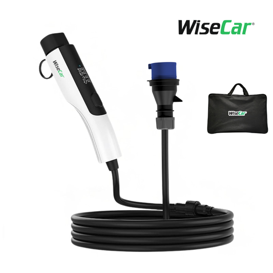 WiseCar WTPe 7.4kW Taşınabilir Elektrikli Araç Şarj Cihazı - 5 Metre Kablo + Taşıma Çantası WiseCar