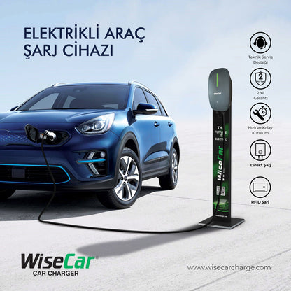 WiseCar WTX3 22 KW Standlı Elektrikli Araç Şarj İstasyonu KABLOLU