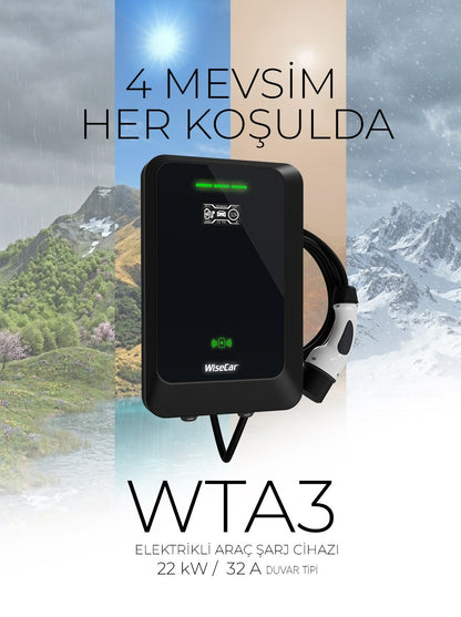 WiseCar WTA – KI-gestütztes intelligentes Ladegerät für Elektrofahrzeuge | 22 kW | Mobile App &amp; WiseCar AI