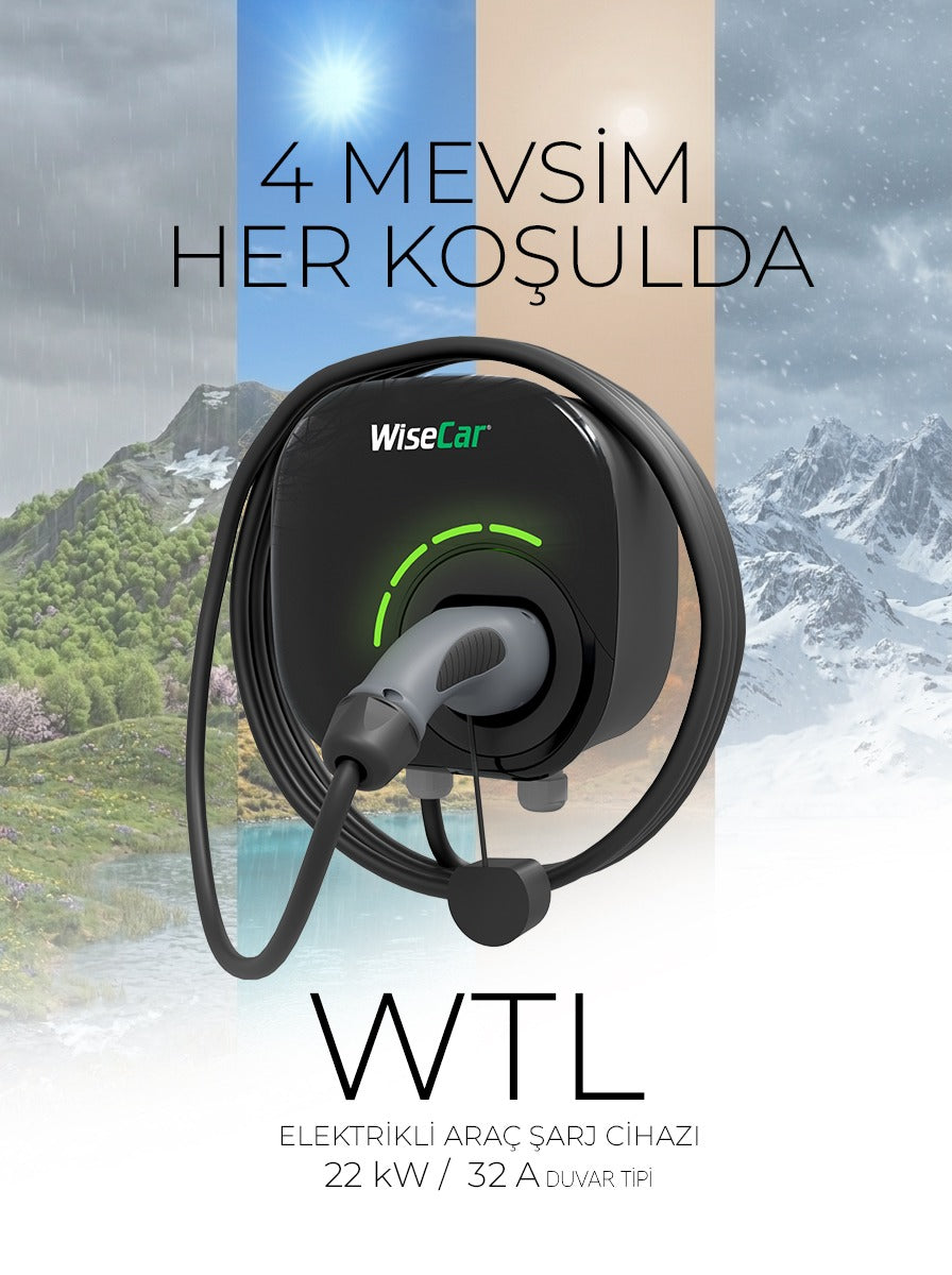 WiseCar WTL – KI-gestütztes intelligentes Ladegerät für Elektrofahrzeuge | 22 kW | Mobile App &amp; WiseCar AI