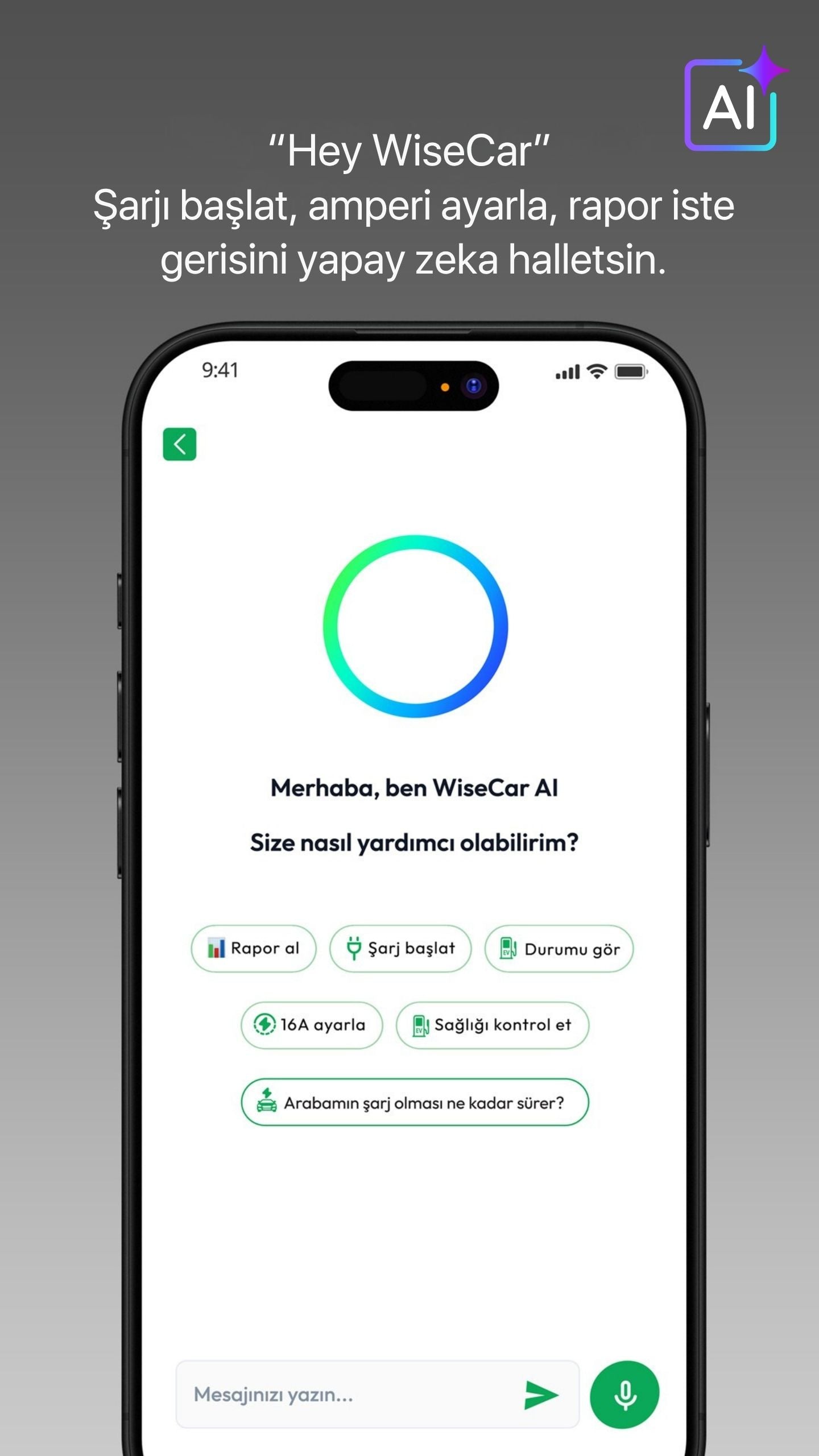 WiseCar WTL – Yapay Zeka Destekli Akıllı Elektrikli Araç Şarj Cihazı | 22 kW | Mobil Uygulama & WiseCar AI WiseCar