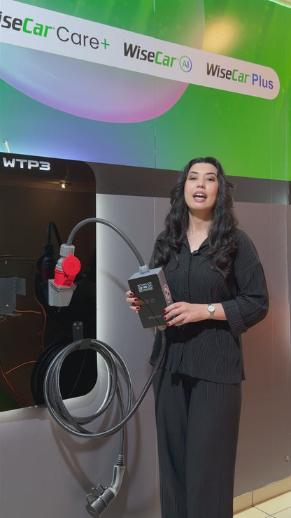 WiseCar WTP3 22 &amp; 11 kW Tragbares, KI-gestütztes Smart-Ladegerät für Elektrofahrzeuge | Mobile App &amp; WiseCar AI
