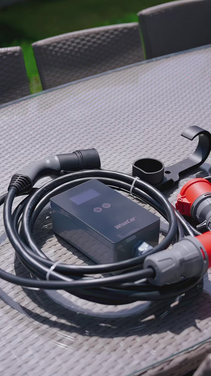 WiseCar WTP3 22 &amp; 11 kW Tragbares, KI-gestütztes Smart-Ladegerät für Elektrofahrzeuge | Mobile App &amp; WiseCar AI