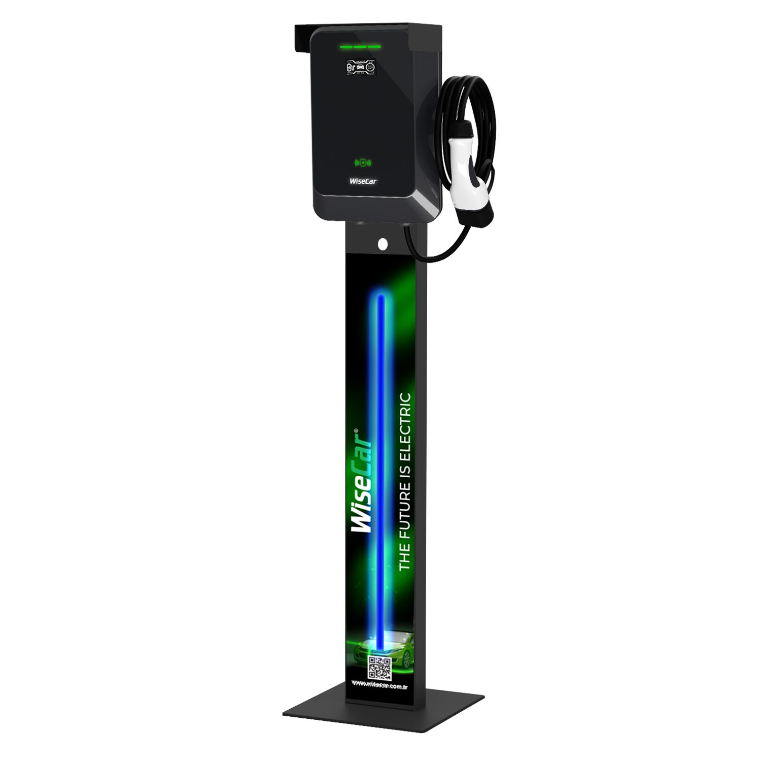 WiseCar WTA Standlı - 11 & 22 kW Elektrikli Araç Şarj Cihazı EV Wallbox Type 2 WiseCar
